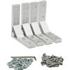 Iverntech 4 staffe angolari per piastre di giunzione interne per profilato in alluminio 2020 con 16 dadi M5T; 16 viti M5; 1 chiave a brugola