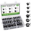 EXLECO 52pcs Fascette Stringitubo in Gomma P Clips Fermacavi in Acciaio Morsetto a P per Tubo Flessibile Ferma Cavi con Inserto di Gomma Kit di Fissaggio per Tubi Gas Acqua 6mm 8mm 10mm 13mm 16mm 19mm