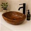 Lendo Online Lavabo da appoggio ovale in teak 30x25 / 40x30 / 60x40 cm - Lavandino in legno massello per bagno o WC - Superficie liscia - Prodotto naturale con venature uniche (40x30x12cm)