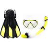 Taruor Set di occhiali da snorkeling con boccaglio e pinne, maschera subacquea ad alta trasparenza con boccaglio completamente asciutto e pinne regolabili per attrezzatura subacquea per uomini e donne