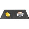 Acouto Sottopentola Silicone Set, Tappetino Anti caldo in Silicone Nero Rettangolare Isolamento Termico Tolietta Antiscivolo Tappetino Resistente Al Calore Portai da per Piatti Pentola Teiera