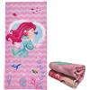 stampringt King Size - Asciugamano da spiaggia a righe, motivo: sirena, per ragazze adulte, grande tessuto in microfibra, super spesso, 75 x 150 cm