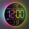 Maxstar Orologio Digitale da Parete 10 Grande con Telecomando, Display LED Moderno 8 RGB, Luminosità Auto, Termometro, Decorativo Sveglia - Ideale per Soggiorno, Camera da Letto, Cucina - Bianco