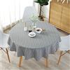 KTCINA Tovaglia rotonda, 100 cm, in cotone e lino, tovaglia da tavolo, in twill, semplice stile nordico, lavabile, non stirabile, decorazione per cucina, sala da pranzo, tavolo (grigio, 100 cm)