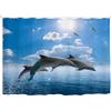 goodbath Tenda da doccia extra larga 240x180cm, delfino che salta dal mare dell'oceano in tessuto antimuffa, tenda da bagno impermeabile per bagno con 24 ganci