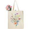 Ysound Borsa Tote Bag in Tela, Borsa Shopper Donna, Borsa Tela con Fiori Primavera, Borse in Cotone 38x42x8 cm, Borsa Shopper Regali per Donna Amica Mamma per Compleanni, Festa Della Mamma
