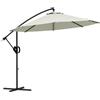 Outsunny Ombrellone a Braccio a 8 Stecche con Base a Croce Grigio Ø3x2.6 m