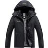 BenBoy Donna Giacca da Sci Impermeabile Giacca invernale Antivento Cappotto con Pile Caldo con Cappuccio Escursionismo Montagna Cappotto da Snowboard CFY813W-Black-L