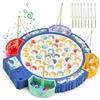 Qingning Gioco Musicale di Pesca con 55 Pesciolini e 8 Canna da Pesca