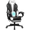IntimaTe WM Heart Sedia da Gioco da Corsa Sportiva, Ergonomica da Ufficio Con Schienale Alto, Cuscino Lombare Messaggiante, Girevole Con Poggiapiedi (Grigio)