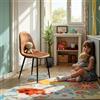 FurnitureR Sedia da allattamento e a dondolo comoda - Simitato di velluto marrone, imbottita, struttura in metallo, comoda poltrona per genitori (pezzo singolo)