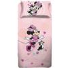 hermet Minnie, Lenzuolo Letto Singolo, Completo Letto Singolo Disney, Lenzuolo Sopra, Lenzuolo Con Angoli, Federa, Rosa, Disney, 100% Cotone, Prodotto Ufficiale