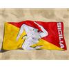 Viterbo Biancheria Telo Mare Spiaggia Stampato Panarea Sicilia Trinacria Floklore Souvenir Idea Regalo in 100% Cotone 90x170Cm (Trinacria)
