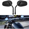 MISS MOLY 8mm Specchietti Laterali Moto per Sportster 1200 XL883 Dyna Breakout Blackline Softail Road Glide Rocker (#2- Nero)