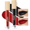 OULAC Kit Rossetti Liquidi Matte - Set 2 Nero Rosso Rossetti, Tinte Labbra a Lunga Tenuta - Finish Cremoso & Coprente - Formula Senza Trasferimento - Vegan & Cruelty Free - 4,5mlx2(M01+M23)