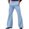 Oanviso Pantaloni Uomo Zampa Elefante Stretch Eleganti Elasticizzati Estivi Classici Pantaloni da Abito Campana Ufficio Casual Business Azzurro XL