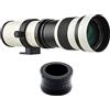 HUIOP telephoto zoom lens HUIOP Fotocamera MF Obiettivo zoom super teleobiettivo F/8.3-16 420-800mm T2 Mount con anello adattatore M-mount Sostituzione filettatura 1/4 per fotocamere Canon M M2 M3 M5 M6 Mar