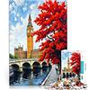 QVKZLYFXN Puzzle da 1000 pezzi per adulti vista stradale del Big Ben di Londra Giocattoli antistress Lista dei desideri con Babbo Natale 38x26cm