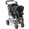 Bayer Chic 2000 Tandembuggy Vario, Passeggino gemellare per Due Bambole, Passeggino per Bambole per Bambini dai 4 agli 8 Anni, Grigio Melange