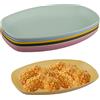 WakiHong Set di 6 Riutilizzabile Vassoio Plastica Piatti Multiuso Infrangibile Piatti Piani Ovali,6 Colori,29.2x17.6 cm,per Insalate/Torta/Dessert/Colazione