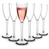 RBDRINKS RB Calice da Spumante Champagne Flute, Bicchieri da Champagne Trasparente, Bicchieri da Champagne Flute in Plastica Durevoli e Infrangibili 15cl, set da 6