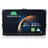 YUNTX Android 12 2 Din Autoradio per VW Passat/Golf/Skoda/Seat: [Integrato CarPlay/Android Auto/DSP/GPS]-IPS 2.5D 9"Touch screen-DAB/Bluetooth 5.0/WiFi/Controllo del volante/USB