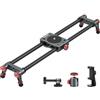 NEEWER 40cm Slider Fotocamera in Fibra Carbonio+Testa Sfera 360°/Phone Clamp/Supporto Action Cam, Carrello Dolly con 4 Cuscinetti e Gambe Regolabili, Compatibile con GoPro Insta360 iPhone Android,CS1M