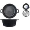 H&H Casseruola Alta Antiaderente Pietra 2 Manici Cm32 Pentole Cucina, Nero, 32 cm
