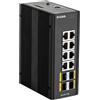 D-Link Dis 300G-12SW - Interruttore - Managed - 8 x 10/100/1000 + 4 x 100/1000