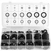 ViaGasaFamido Kit Assortimento O-Ring, 279 Pezzi, 18 Dimensioni, Gomma Nera, Guarnizioni Idrauliche per Auto