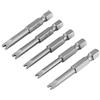 Hilitand 5pcs 50mm punte a cacciavite a forma di U lunghe in lega di acciaio S2 1/4 con gambo a forma di U punte a cacciavite magnetiche impostate