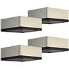 SOTECH Set da 4 Piedini per Mobili MOTEL 65 x 65 mm Altezza 25 mm Effetto Acciaio Inox Piedini di Supporto in Alluminio