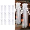 SMTCM Set di 12 fiocchi da matrimonio con code di tulle bianco, fiocchi lunghi per sedie, decorazioni per il corteo nuziale, decorazioni per le panche della chiesa, fiocchi regalo, decorazioni per