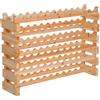 HOMCOM Scaffale Portabottiglie in Legno di Pino, Cantinetta con 6 Ripiani, Max 72 Bottiglie (100 kg), 114 x 28 x 80 cm|Aosom