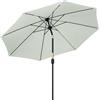 EasyComfort Ombrellone da Giardino Rotondo con Manovella e Inclinabile a 3 Livelli, Ø265x240 cm, Crema