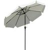 EasyComfort Ombrellone Rotondo Inclinabile con Manovella, in Alluminio, Metallo e Poliestere, Ø266x248.5 cm, Bianco Crema