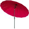 EasyComfort Ombrellone Rotondo Pieghevole a 18 Stecche con Manovella, in Metallo e Poliestere, Ø250x240 cm, Rosso Vino
