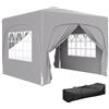 EasyComfort Gazebo da Giardino 3x3m Pieghevole con Altezza Regolabile, Protezione UPF50+ e Borsa, Grigio Chiaro