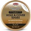 African Pride Black Castor Miracle Hold & Cover Edge Gel per capelli con olio di ricino nero e acqua di cocco controllo dei bordi per trecce, locs, stili lisci e tenuta forte, 63,8 g