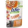 Life Cat Natural Soup Tonno e Salmone in Brodo con Calamari - Bustina Da 60 Gr
