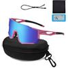 XWUX Occhiali Ciclismo Uomo Polarizzati, Occhiali Veloci da Uomo e Donna, UV400 Occhiali Sportivi Polarizzati, Antiscivolo con Vista HD per MTB, Ciclismo Su Strada, Corsa, Golf, Sci, Rave (Blu-Rosa)