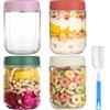 RMIVEGLIA Barattoli Vetro con Coperchio 500ml - Set di 4 Vasetti vetro Riutilizzabili, Contenitori Vetro per Alimenti, Ideali come Vasetti per Yogurt, Barattoli Cucina & Meal Prep.