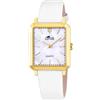 Lotus Orologio Donna 18988/1 Square Series cassa di Acciaio inossidabile 316l Oro cinturino in Pelle Blanco