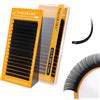 NAGARAKU Ellisse Piatta Ciglia 5ª Generazione Doppie Punte Stabile Ultra Leggere Sottili Naturali Individuale Piatte Divise Single Ellipse Flat Volume lash Nero Opaco 16 File (0.15 D 8-15mm）