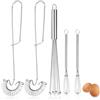 Prebarfun 5 Pezzi Frusta da Cucina in Acciaio Inossidabile, Frusta Spirale da Cucina, Sbattitore Manuale Con 8-Stahlkugeln 30cm, 27cm, 20cm per Mescolare, le Uova, Mescolare la Pastella, la Schiuma