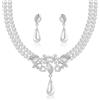 Yifnny Set di gioielli di perle per le donne,collana di perle finte e orecchini Bracciale Set di collana di perle a strati 1920s Gioielli Set di gioielli sposa Regali per le Mamma (Stile8)