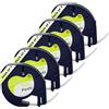 Double Dragon, Confezione da 5 Nastri Compatibili di Ricambio per Dymo LetraTag Plastica Bianca 91201 S0721610, per Dymo LetraTag LT-100H LT-100T LT-110T QX50 XR XM 200B 2000 Plus, 12mm x 4m