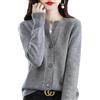 sarge knives SARGE Allentato Autunno e Inverno Nuovo 100% Puro Cashmere da Donna Cardigan Lavorato a Maglia Maglione a Strati Esterno Maglione Girocollo