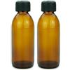 mikken 2 bottiglie di vetro marrone da 200 ml con tappo a vite