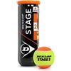 Dunlop Sports Dunlop 601343 Palla da Tennis Stage 2, Orange, 60 Buckety, Multicolore